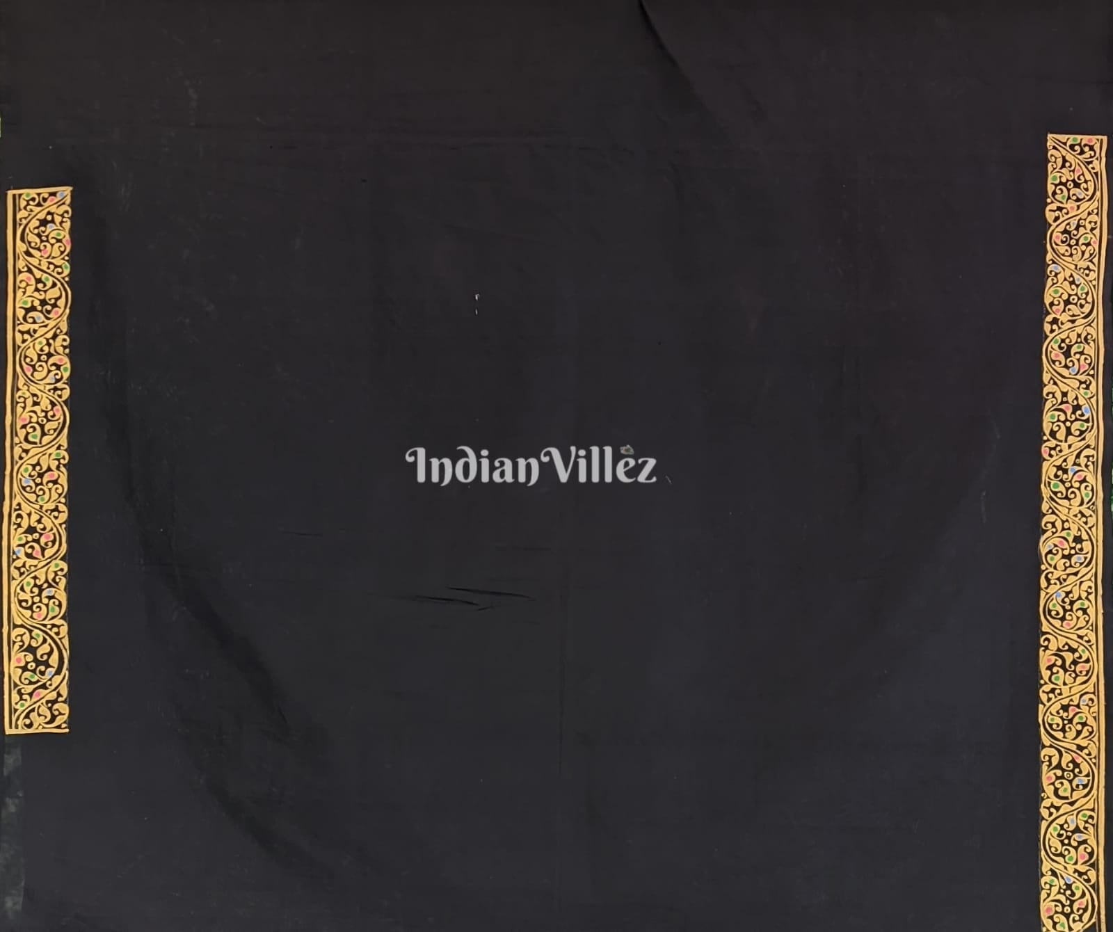 Black Shree Ganesh Pattachitra Saree