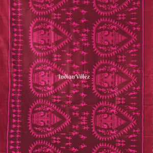 Maroon Tribal Odisha Ikat Contemporary Silk Saree