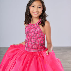 Girls Organza Halter Gown by Tiffany Princess 13786