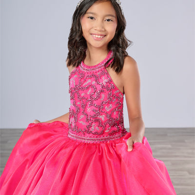 Girls Organza Halter Gown by Tiffany Princess 13786