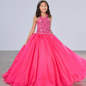 Girls Organza Halter Gown by Tiffany Princess 13786