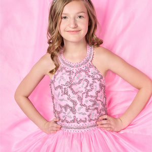Girls Organza Halter Gown by Tiffany Princess 13786