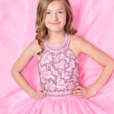 Girls Organza Halter Gown by Tiffany Princess 13786