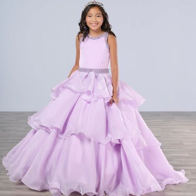 Girls Tiered Halter Gown by Tiffany Princess 13787