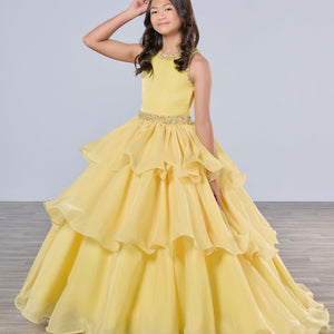 Girls Tiered Halter Gown by Tiffany Princess 13787