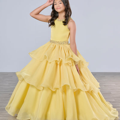 Girls Tiered Halter Gown by Tiffany Princess 13787