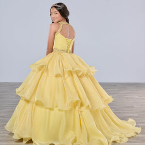 Girls Tiered Halter Gown by Tiffany Princess 13787