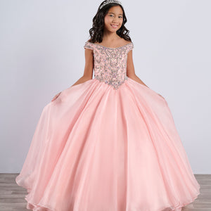 Girls Organza Off Shoulder Gown by Tiffany Princess 13788