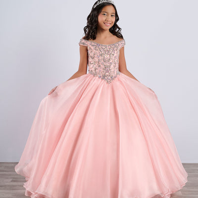 Girls Organza Off Shoulder Gown by Tiffany Princess 13788
