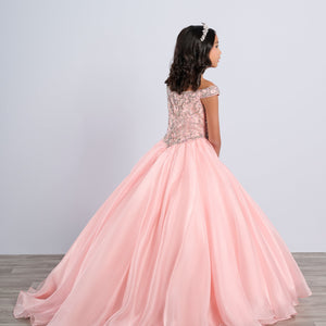 Girls Organza Off Shoulder Gown by Tiffany Princess 13788