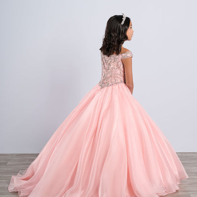 Girls Organza Off Shoulder Gown by Tiffany Princess 13788