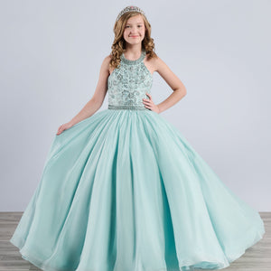 Girls Chiffon Sleeveless Gown by Tiffany Princess 13791