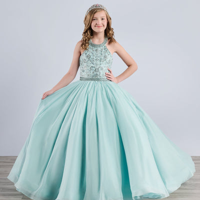 Girls Chiffon Sleeveless Gown by Tiffany Princess 13791