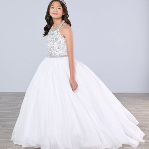 Girls Chiffon Sleeveless Gown by Tiffany Princess 13791