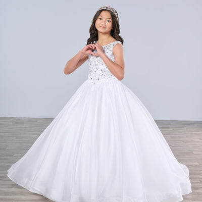 Girls Organza Sleeveless Gown by Tiffany Princess 13793