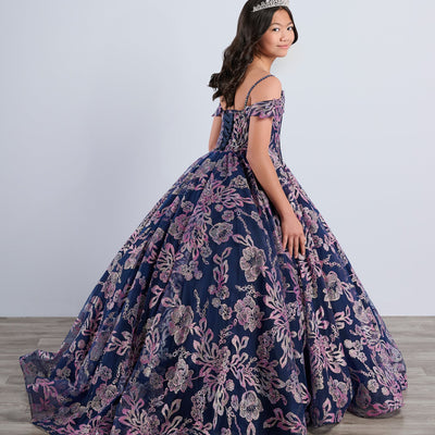 Girls Glitter Print Gown by Tiffany Princess 13794