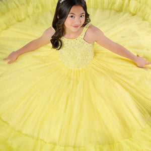 Girls Ruffled  Halter Gown by Tiffany Princess 13795