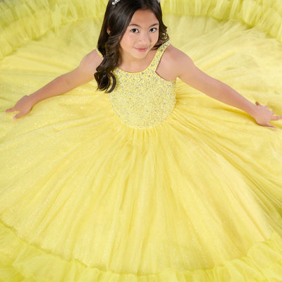 Girls Ruffled  Halter Gown by Tiffany Princess 13795
