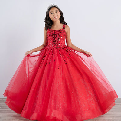 Girls Beaded Sleeveless Gown by Tiffany Princess 13796