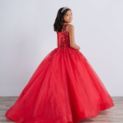 Girls Beaded Sleeveless Gown by Tiffany Princess 13796