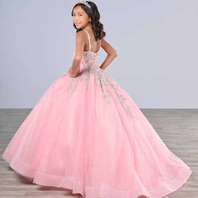 Girls Applique Sleeveless Gown by Tiffany Princess 13799