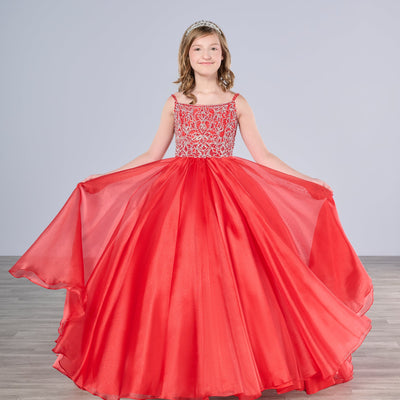 Girls Organza Sleeveless Gown by Tiffany Princess 13800