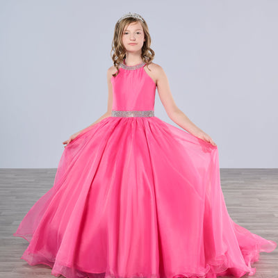 Girls Organza Halter Gown by Tiffany Princess 13801