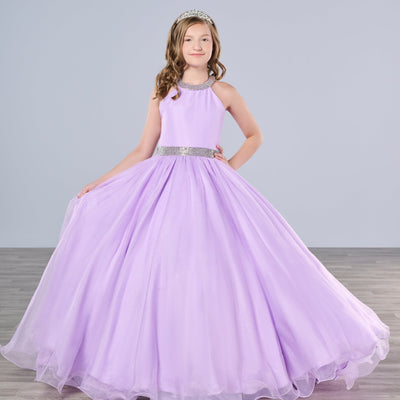 Girls Organza Halter Gown by Tiffany Princess 13801