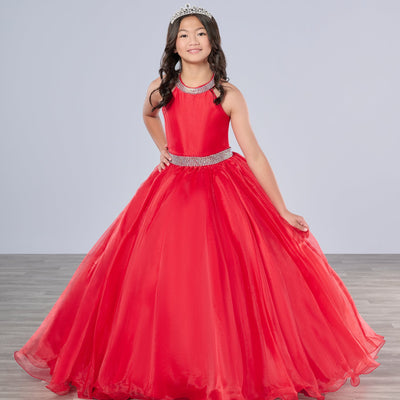 Girls Organza Halter Gown by Tiffany Princess 13801