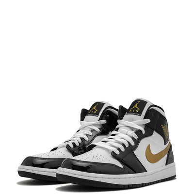 Air Jordan 1 Mid Patent  Black Gold