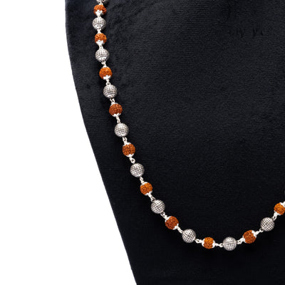 Rudraksha Silver Mala (Spherical Beads)