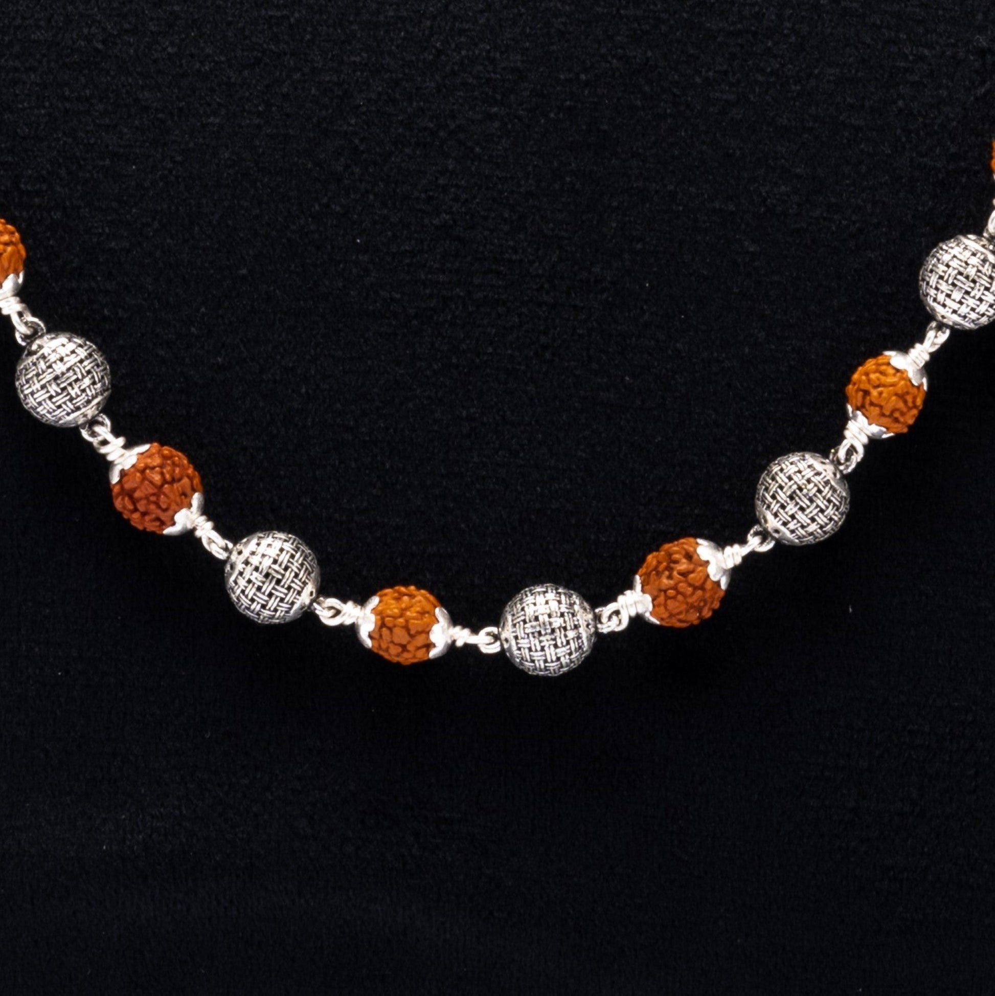 Rudraksha Silver Mala (Spherical Beads)