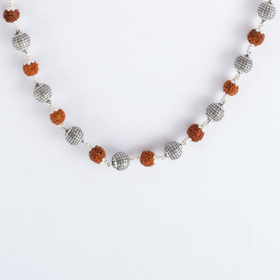 Rudraksha Silver Mala (Spherical Beads)