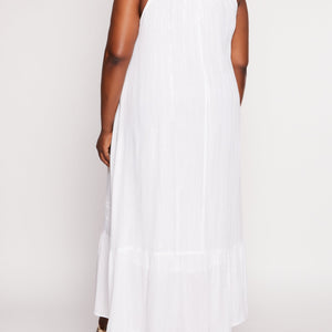Plus Size Gauze Knit Lurex Striped Maxi Dress