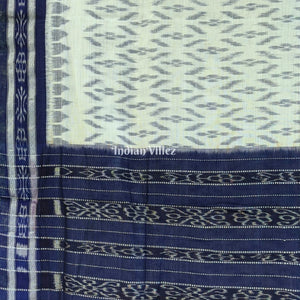 White Maniabandha Odisha Ikat Cotton Saree