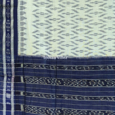 White Maniabandha Odisha Ikat Cotton Saree
