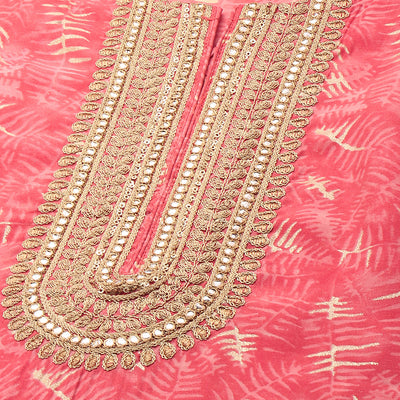 Ethnic Printed & Embroidered Kurta - Peach