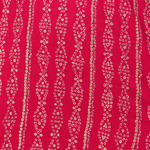 Bandhej Printed & Embroidered Kurta - Hot Pink