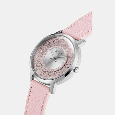 Dahila Women Quartz Pink Dial Analog Leather Watch GW0529L1
