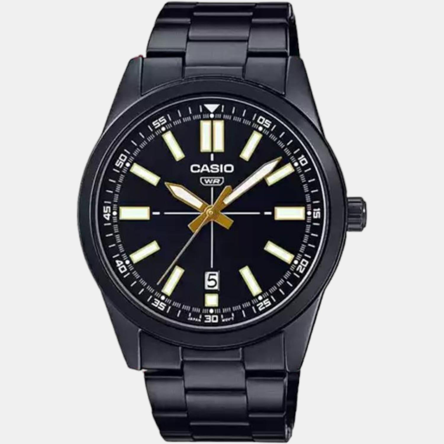 Enticer Men Quartz Black Dial Analog Stainless Steel Watch A1941