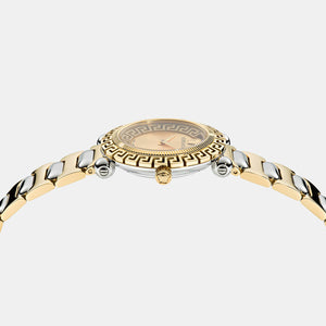 Greca Women Quartz Gold Dial Analog Stainless Steel Watch VE6I00423