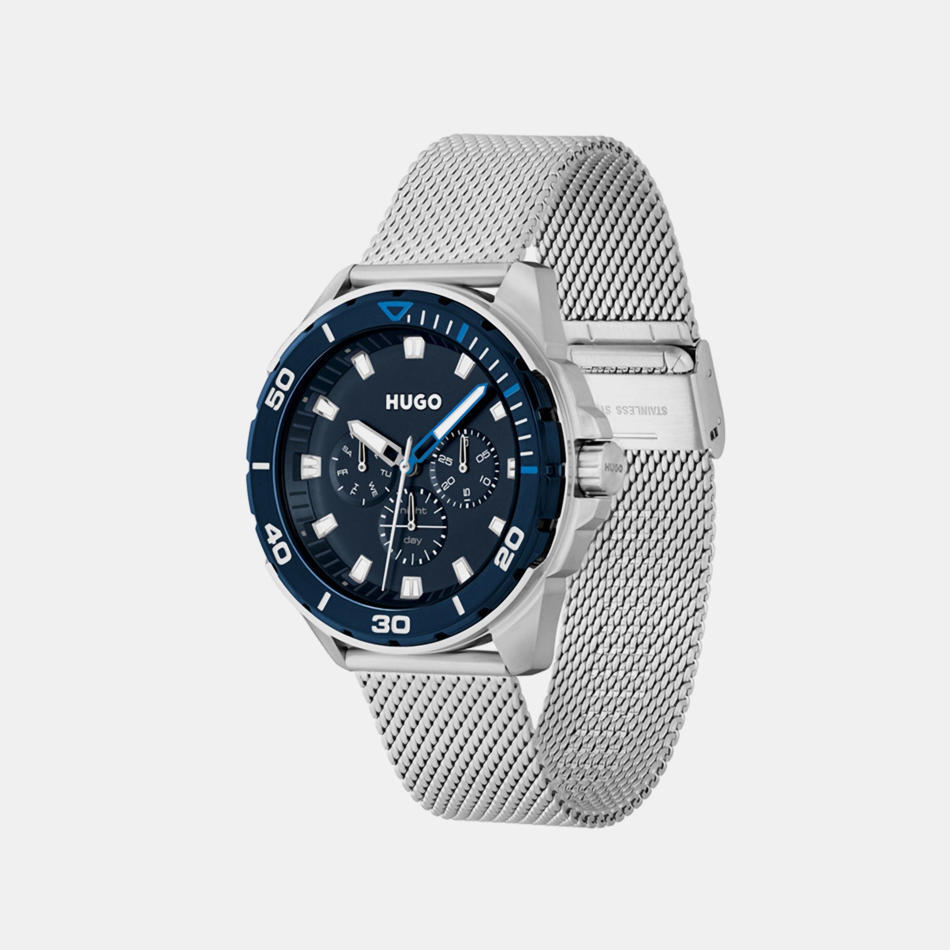 Fresh Men Quartz Blue Dial Chronograph Mesh Watch 1530287