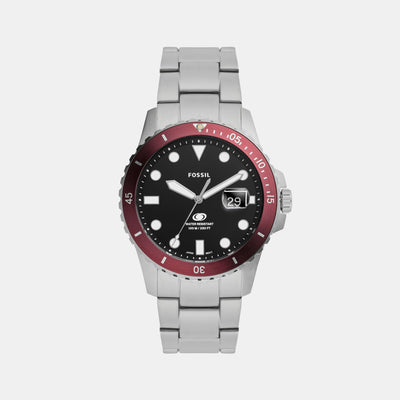 Fossil Blue Dive Men Quartz Black Dial Analog Stainless Steel Watch FS6013