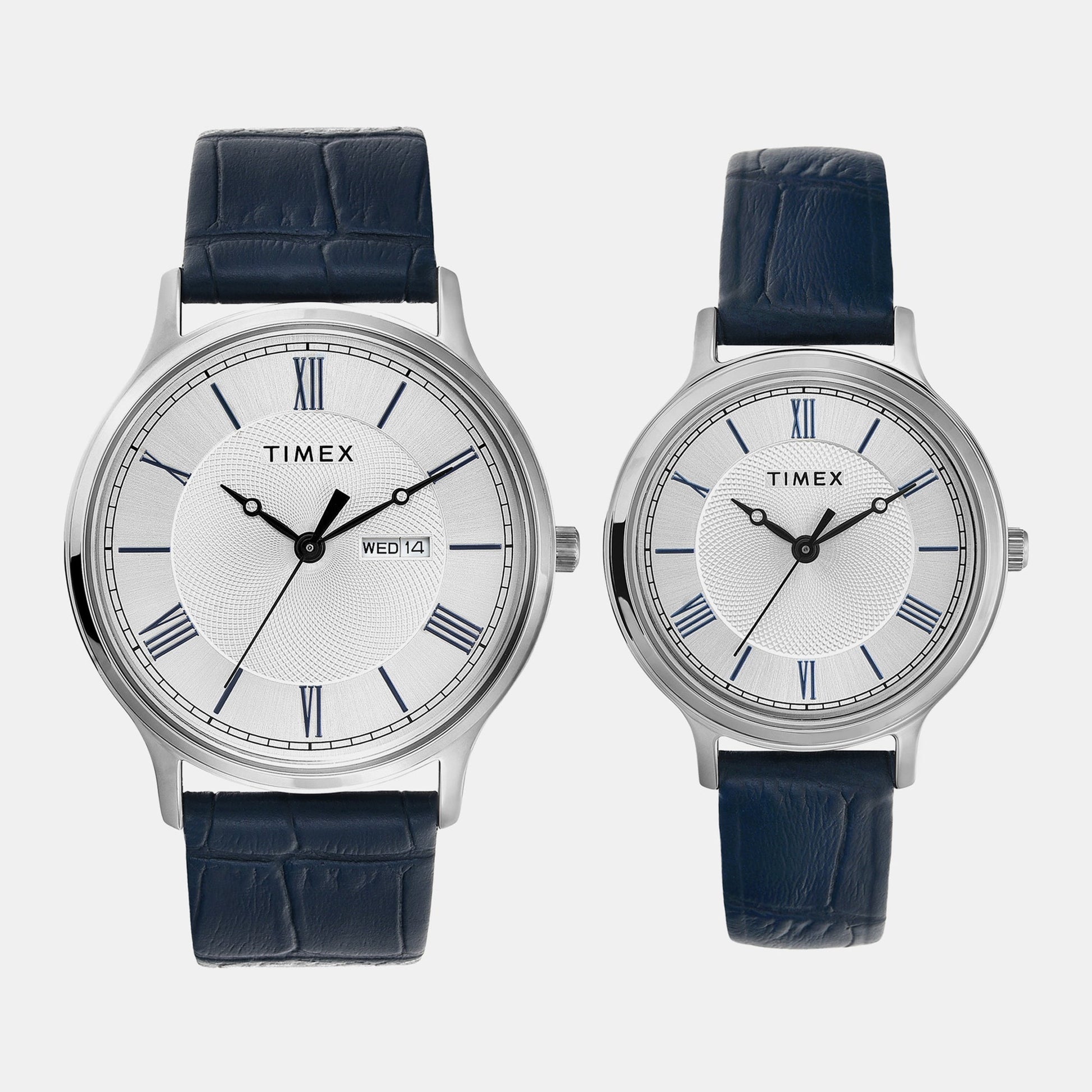 Classics Couple Quartz Silver Dial Analog Leather Watch TW00PR298