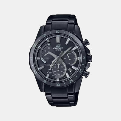 Edifice Men Quartz Black Dial Chronograph Stainless Steel Watch ED529