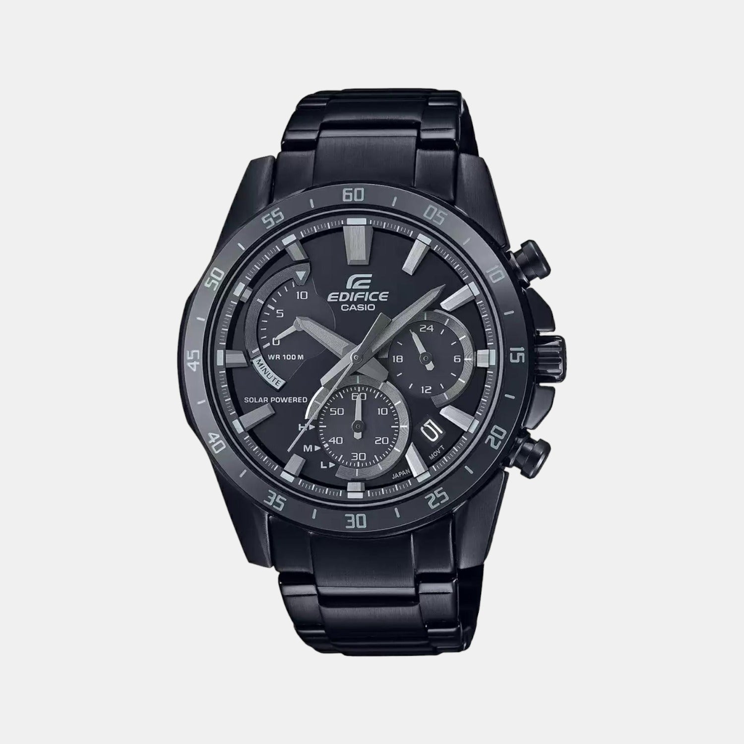 Edifice Men Quartz Black Dial Chronograph Stainless Steel Watch ED529