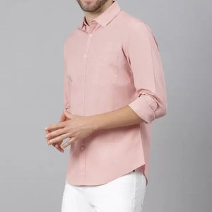 Premium Cotton Blend Solid Shirts (Pink)