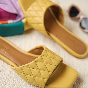 Summer Melon Quilted Slides