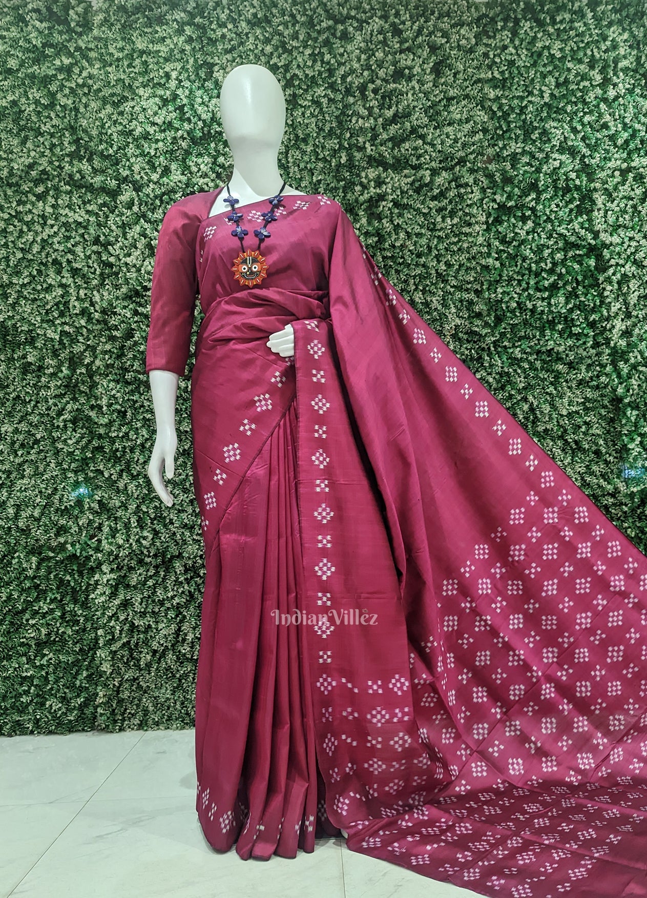 Magenta Pink Border Pasapali Designer Contemporary Saree