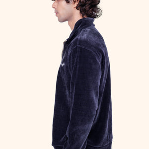 CERISE CORD HALF ZIP - NAVY BLUE